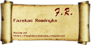 Fazekas Reményke névjegykártya